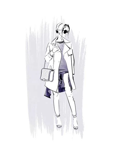 trenchcoat fashion illustration by matt richards