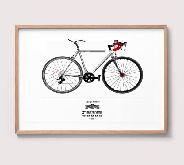 custom cycle print of a Charge Skewer road bike