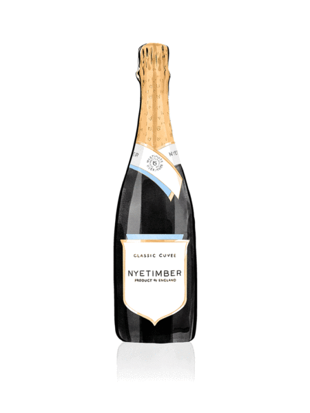 illustrated Nyetimber sparkling wine bottles by Matt Richards Illustration