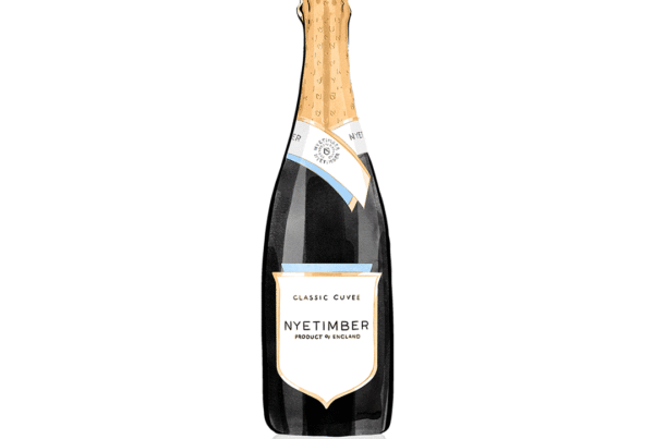 illustrated Nyetimber sparkling wine bottles by Matt Richards Illustration