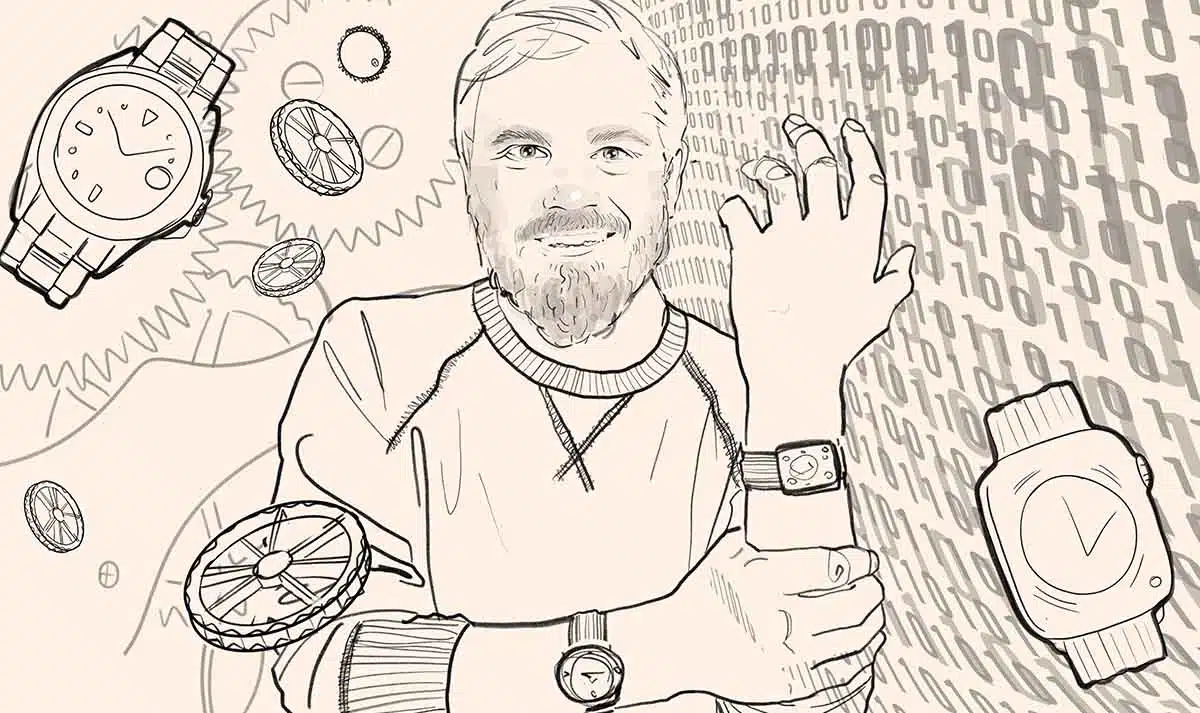 an example of a rough sketch of an editorial portrait for financial times