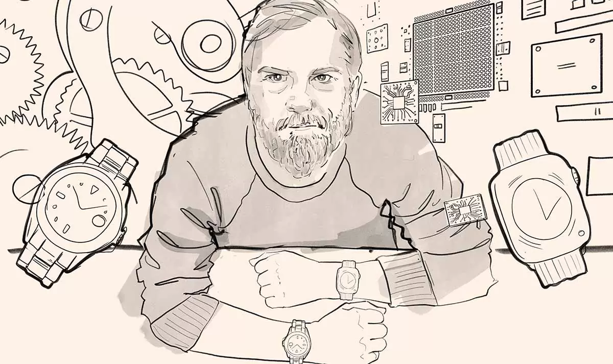 rough sketch of editorial portrait for financial times